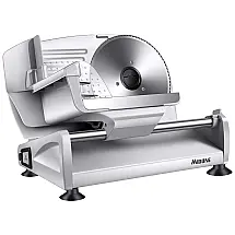 Fatiador de Frios Elétrico, Lâmina de Aço Inoxidável e Espessura Ajustável, 150W, 110v, MIDONE FPSBGMSL861, Prateado