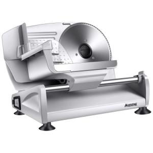 Fatiador de Frios Elétrico, Lâmina de Aço Inoxidável e Espessura Ajustável, 150W, 110v, MIDONE FPSBGMSL861, Prateado