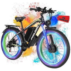 Bicicleta Elétrica PHILODO H7 Ultra – Motor Brushless 5000W, Pneus Fat 26"x4", Bateria 60V 26Ah, 21 Velocidades, Freios Hidráulicos