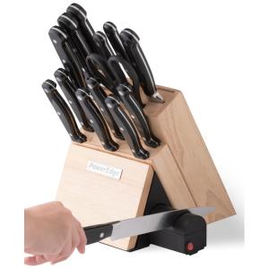 Conjunto de Facas Everyday Solutions em Aço Alemão com Bloco de Bancada Multinível, 15 Peças, Preta