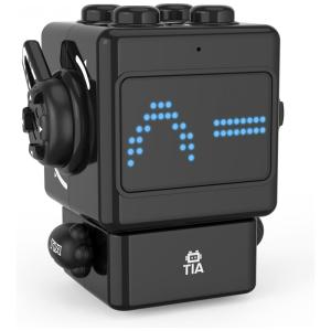 Robô Programável Inteligente JakMean NX01 com Controle de Voz e Aplicativos de Codificação para Crianças Acima de 3 Anos, Preto