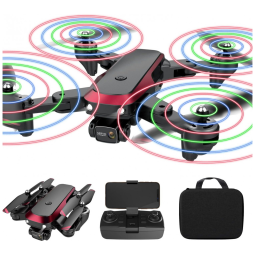 Drone com Câmera 6K Eletrônica Giro de 360 2 Baterias, TIZZYTOY, Vermelho