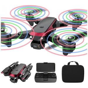 Drone com Câmera 6K Eletrônica Giro de 360 2 Baterias, TIZZYTOY, Vermelho