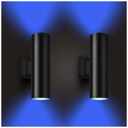 Arandela Luminária Inteligente Externa de Parede à prova dágua 1000LM 3000K com Controle Remoto, 2 Unidades, BLING WL Black Steel FUT018