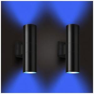 Arandela Luminária Inteligente Externa de Parede à prova dágua 1000LM 3000K com Controle Remoto, 2 Unidades, BLING WL Black Steel FUT018