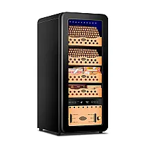 Humidor Elétrico RCJCQSR Preto com Resfriamento, Aquecimento e Controle de Umidade para 500 Charutos com Gavetas de Cedro Espanhol 240V