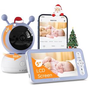 Babá Eletrônica BOIFUN Câmera 1080P 360 com Detecção de Som e Movimento com Controle de APP