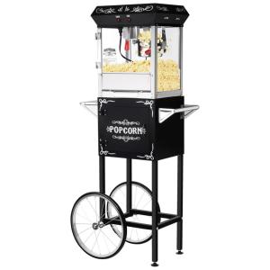 Carrinho de Pipoca Retro com Panela de 170g e Produz até 7,1 kg de Pipoca, Bandeja de Aquecimento e Colher, 110V 640W, OLDE MIDWAY