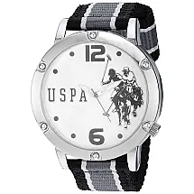 Relógio An de qartzo analógico metal cor feminino pleira de nylon, U.S. POLO ASSN. USC57004, Preto