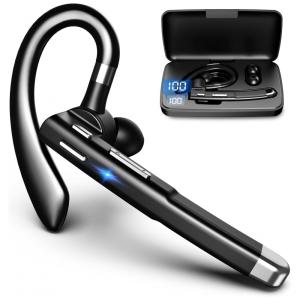 Fone de Ouvido Bluetooth Viva Voz V5.1 com Estojo de Carregamento e Cancelamento de Ruído, XVV, Preto