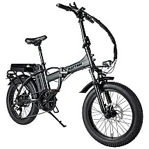 Rattan Bicicleta Elétrica Motorizada 7 Velocidades e 5 Modos, 500W, Cinza