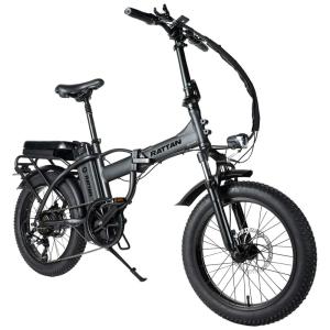 Rattan Bicicleta Elétrica Motorizada 7 Velocidades e 5 Modos, 500W, Cinza