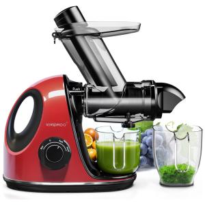 Centrifuga de Frutas com Calha de 7 cm de Largura, Função Reversa e Motor Silencioso, 110V 150W, Vividmoo, Vermelha