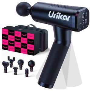 Urikar Pro 3 Massageador Pistola Elétrico Profissional Sem Fio 6 Acessórios 30 Velocidades 3400 RPM