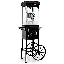 Pipoqueira 170g, Carrinho de Pipoca Móvel Vintage com Aquecimento, Gaveta de Resíduos, Ideal para Festas e Cinema,Generic