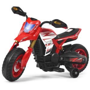 Moto Elétrica Infantil HONEY JOY a Bateria 6V com Sons e Luzes para Crianças a Partir de 3 Anos, Vermelha