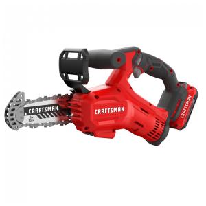 Motoserra Elétrica Portátil sem Fio com Bateria e Carregador, CRAFTSMAN V20, Vermelha