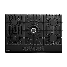 Cooktop a gás 76cm Empava vidro preto 5 queimadores SABAF selados dual fuel GN/GLP controle vidro temperado 110V