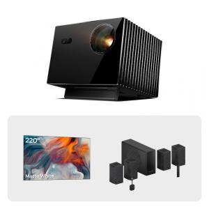 Projetor 4K a laser VisionMaster Max Valerion com sistema de som ThunderBeat 4.1.2 e tela fixa 220 polegadas 110V