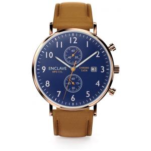 Relógio Masculino de Quartzo, m Pulseira de uro, ENCLAVE MFG CO. Pilot41, Marrom