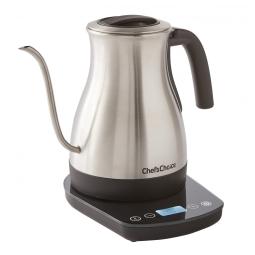 Chaleira Elétrica 1L em Aço Inoxidável com Desligamento Automático e Proteção Contra Fervura, 1200W, 110v, CHEFSCHOICE KTCC1LSS13, Prateado