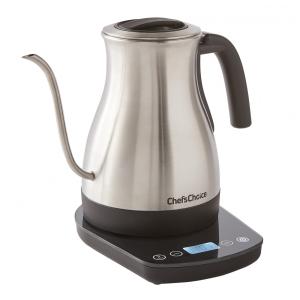 Chaleira Elétrica 1L em Aço Inoxidável com Desligamento Automático e Proteção Contra Fervura, 1200W, 110v, CHEFSCHOICE KTCC1LSS13, Prateado