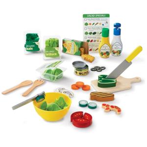 Kit de Salada Infantil de Madeira e Feltro com 52 Peças para Crianças Acima de 3 Anos, Melissa & Doug