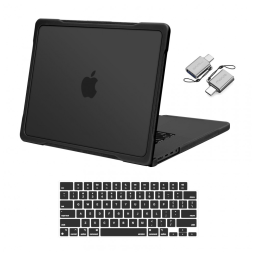 MOSISO Capa para MacBook Pro 16" 2025-2021 M4/M3/M2/M1, Hard Shell Anti-Risco com TPU, Filme de Teclado e Adaptador Type C, Preto