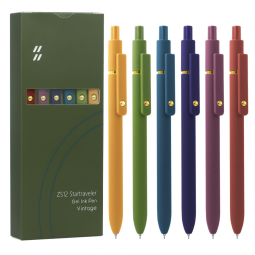 Conjunto 6 canetas em gel UIXJODO dourado vintage ponta fina 0,5 mm tinta preta