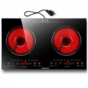 Cooktop Elétrico de 2 Bocas 110v, Embutir Preto, Funções e Controle de Toque, Trava de Segurança - Karienvir