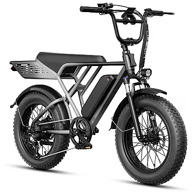 Bicicleta elétrica Jasion RetroVolt prata-cinza,