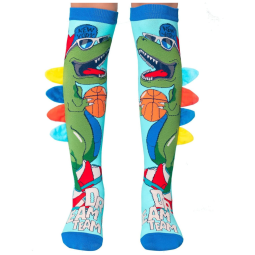 Meias de Dinossauro, as mais iradas Meias Dinossauro até o joelho com Espinhos de Pelúcia! 3-5T Multi,MADMIA