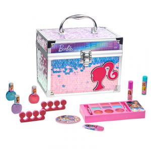 Kit de Maquiagem Infantil Lavável da Barbie para Crianças a Partir de 3 Anos, Rosa
