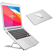 Suporte Ergonômico Laptop Ajustável Dobrável 25, 44Cm, COOMAXX, Prateado
