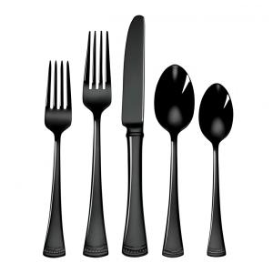 Conjunto de Talheres, Sofisticação e Durabilidade para Sua Casa com 20 Peças e Material de Aço Inoxidável, LENOX 893677, Preto