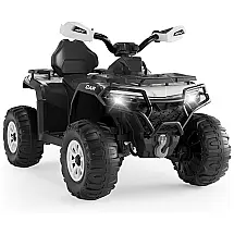 Carro Elétrico Infantil Hipicute 12V Preto com Controle Remoto, Luzes LED, Música e Freio de Emergência - Ideal para Crianças de 3 a 8 Anos