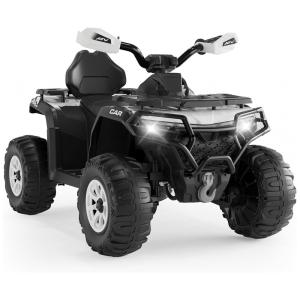 Carro Elétrico Infantil Hipicute 12V Preto com Controle Remoto, Luzes LED, Música e Freio de Emergência - Ideal para Crianças de 3 a 8 Anos