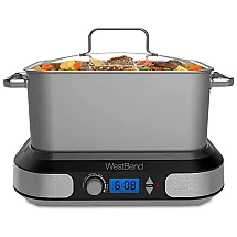 Panela Elétrica 6L com Controle de Temperatura, 110V 500W, WEST BEND 87966, Cinza