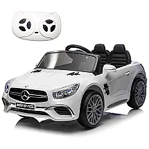 Carro Elétrico Infantil Mercedes Benz a Bateria 12V Motor Duplo, MP3, AUX e LED, AVRCECI, Branco