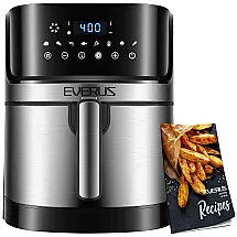 Fritadeira Elétrica Air Fryer Capacidade 5.5L 1700W, 110V, EVERUS AF 501AS, Prateado