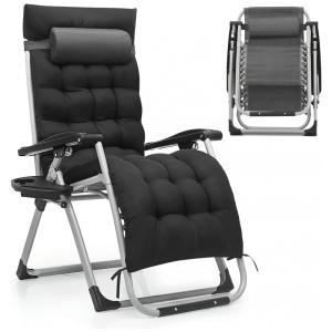 Cadeira Reclinável Ajustável Gravidade Zero com Apoio de Cabeça e Porta Copos, Magshion, Cinza