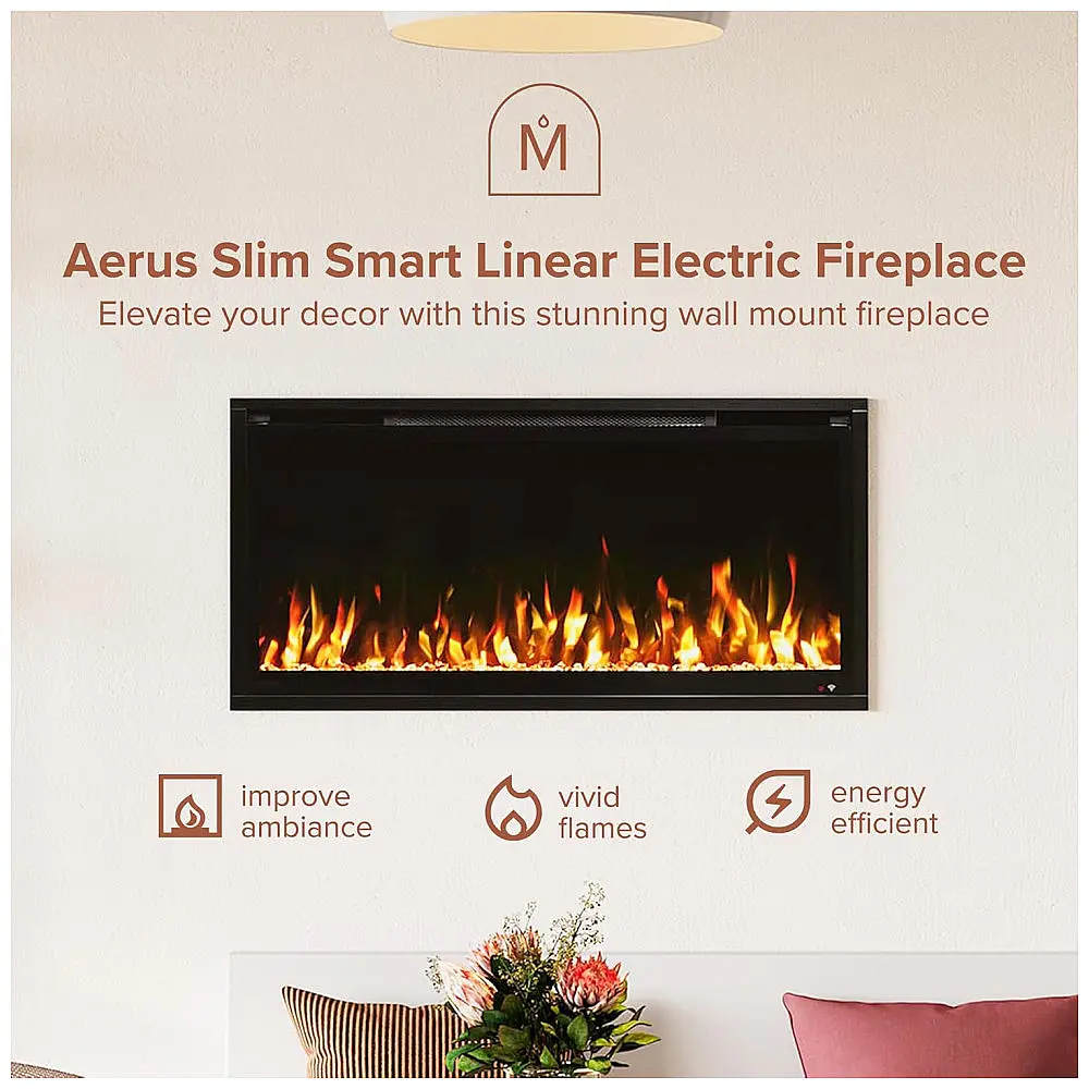 Lareira Elétrica Modern Ember 91x45cm 1465W WiFi Alexa LED Embutir 110V — foto 2