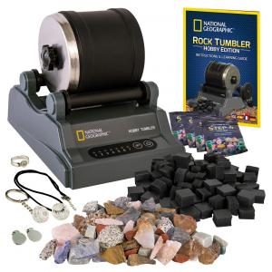 Hobby Rock Tumbler Kit – Polidor de Pedras à Prova de Vazamentos com Temporizador de 7 Dias, Kit Completo com Grit e GemFoam National