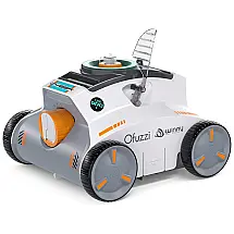 Robô Limpador de Piscina sem Fio com Tempo de Execução Máximo de 2H e Potência de Sucção Mais Forte, Ofuzzi Cyber 1200 Pro, Branco e Laranja