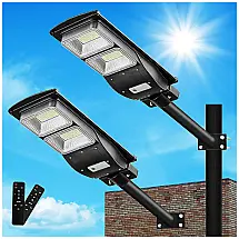 Luminária Solar Externa Lovus 4000 Lumens a Prova dÁgua IP65 400W com Controle Remoto, 2 Unidades