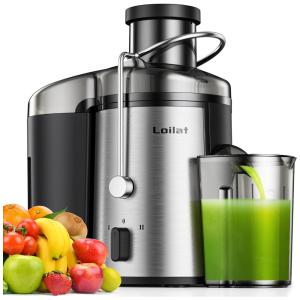 Centrifuga de Frutas em Aço Inoxidável com 3 Estágios, 110V 500W, Loilat, Prata