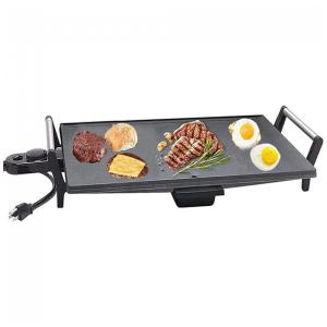 Grill Elétrico Antiaderente serve até 9 Porções, Aço Inoxidável, 1500W 110V, Nozaya, Preto