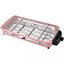 Churrasqueira Grill Elétrica até 6 Porções com Grelha Antiaderente, 110V 1500W, Nanusp, Rosa