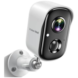 Câmera de Segurança sem Fio Externa WIFI 1080P HD com Visão Noturna, VISION WELL CG6S, Branca