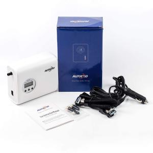 AUTOEYSD Mini Compressor de Ar Elétrico Portátil, c/ 3 bicos, 12V/110V, 10 Amps, 120W e Led de emergência.